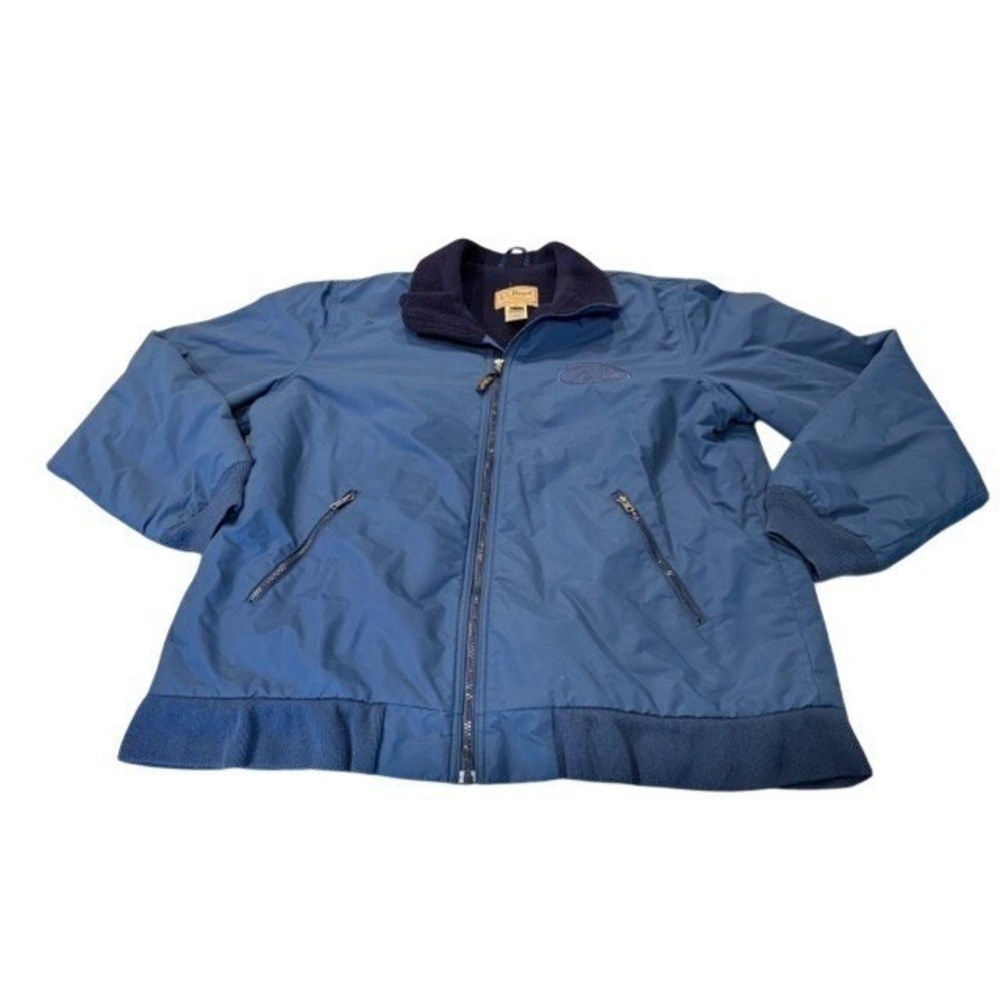 L.L. Bean Vintage 1990's Mens Blue Fleece Lined Zip Up Jacket Size XL Tall
